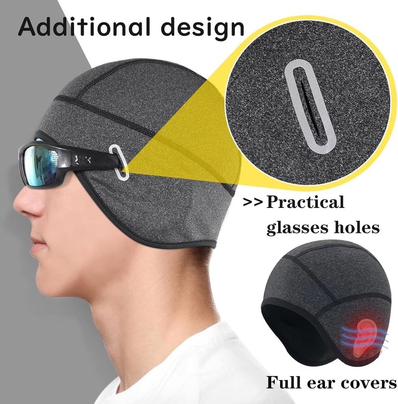 WOLFILIST Skull Cap Helmet Liner for Men Women Hard Hat Liner Winter Cycling Cap Under Helmet Thermal Fleece Beanie - Image 4